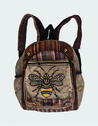 Cotton Queen Bee Print Backpack