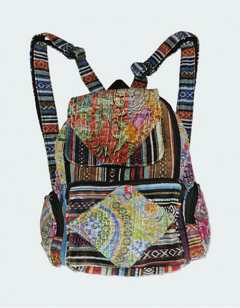 Cotton Granny Quilt Diamond Patchwork Backpack