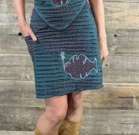 Women's Cotton Lycra Donut Print Razor Cut Mini Skirt w/ Cargo Pocket & Phish Outline