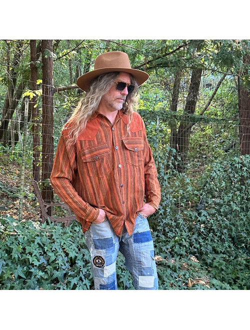 Men's Cotton Stripped Cowboy Button Up