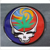 Grateful Dead Steal Your Face Pot Leaf Spiral Patch