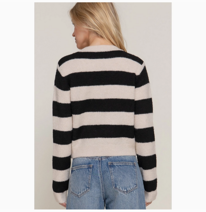 Women's Crew Neck Striped Sweater