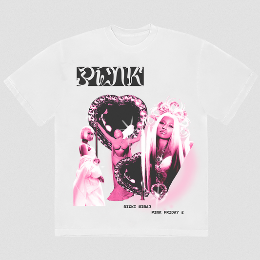 Unisex Nicki Minaj White Heart Collage T-Shirt