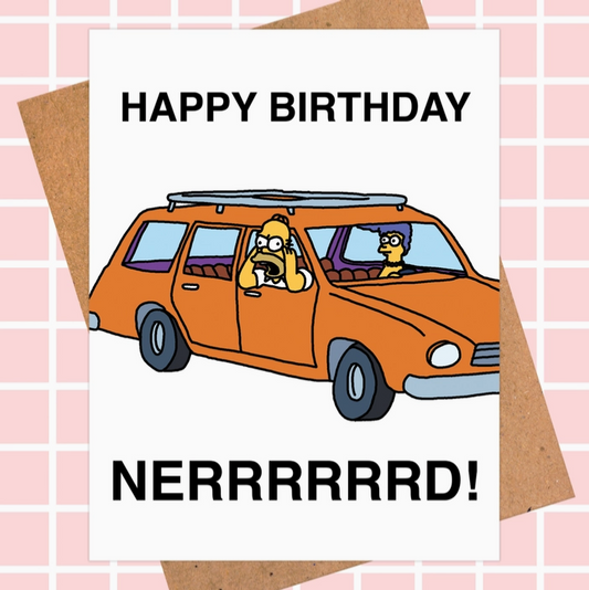 Homer Simpsons Nerd Birthday Card