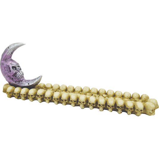 Crescent Moon Skull Incense Burner