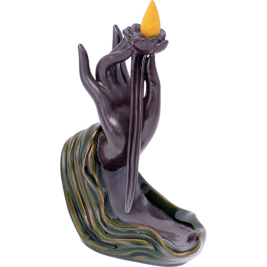 Lotus Flower Hand Backflow Incense Burner