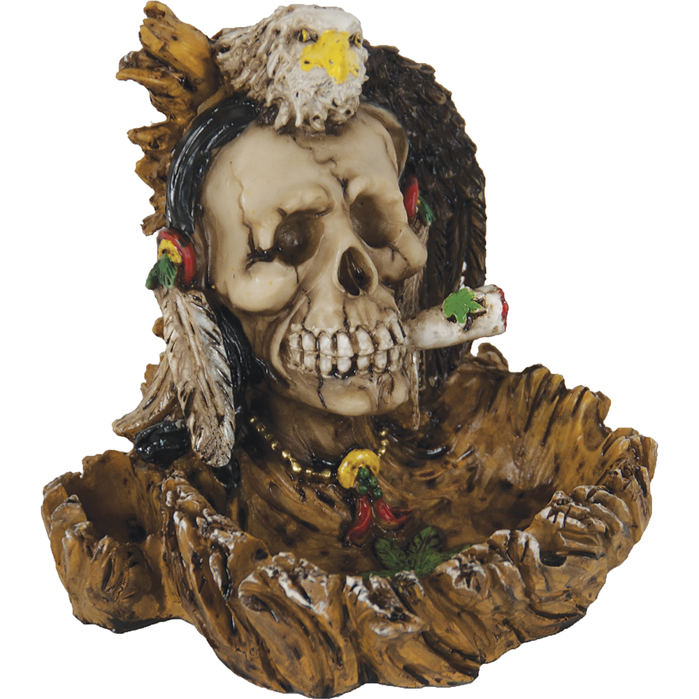 Native American Skull Eagle Ashtray