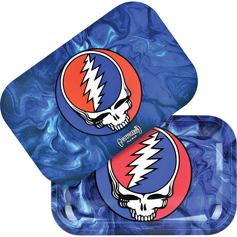 Grateful Dead Steal Your Face Metal Rolling Tray & Magnetic Cover