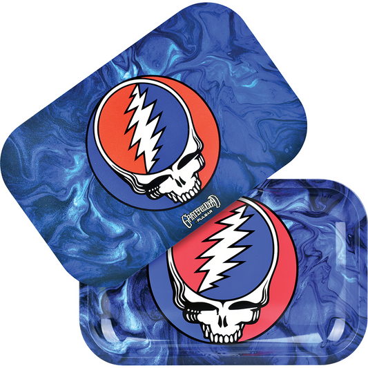 Grateful Dead Steal Your Face Metal Rolling Tray & Magnetic Cover