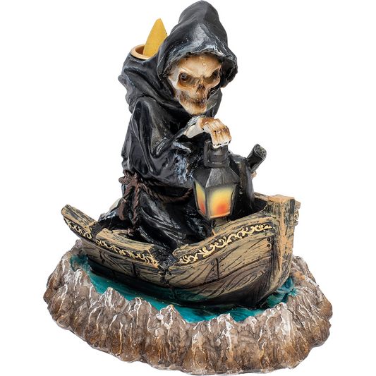Grim Reaper Boat Backflow Incense Burner