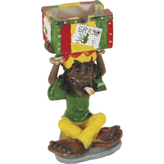 Jamaican Man Lifting Grass Box Ashtray