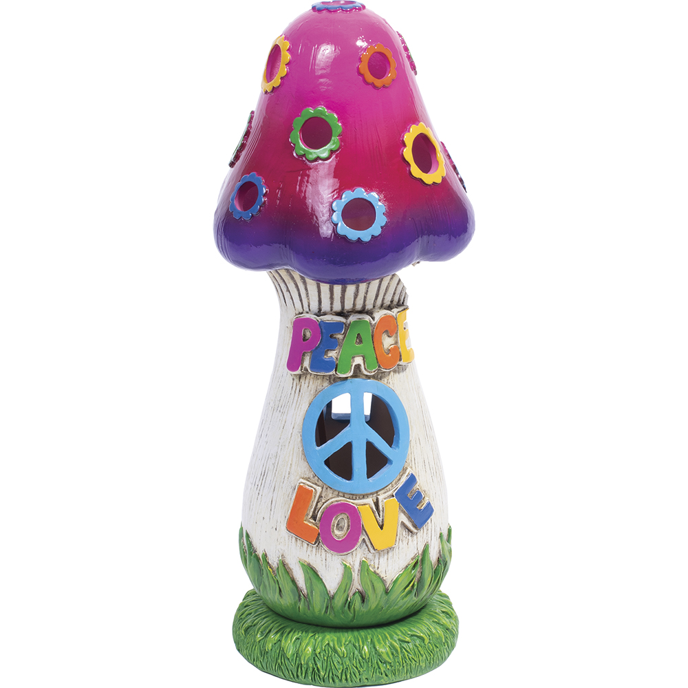 Peace Love Mushroom House Tower Incense Burner