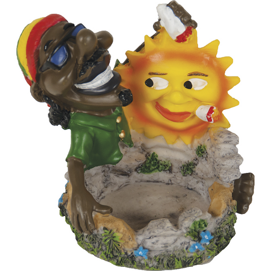 Jamaican Man Smoking Sun Ashtray