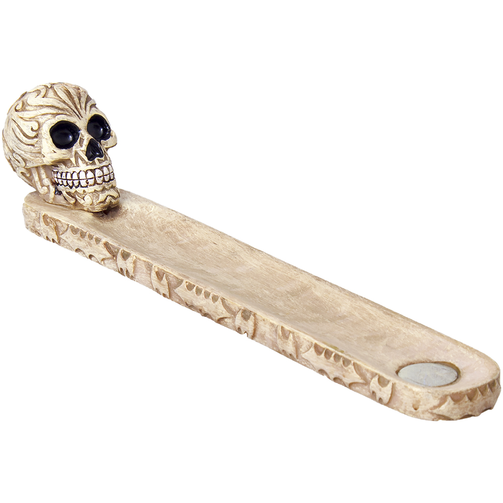 Old School Carved Skull Incense Burner