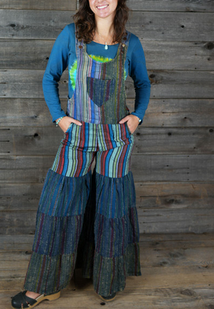 Women's Cotton Striped Overalls