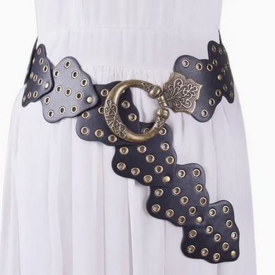 Retro Copper Buckle Studded Fashion Belt