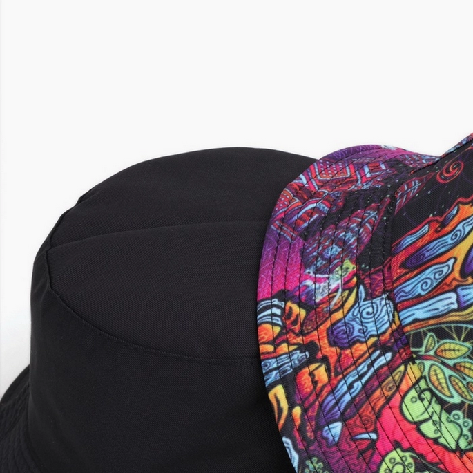 Reversible Trippy Hippy Print Bucket Hat
