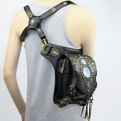 Multi-Wear Vintage Studded Snake Motif Body Bag