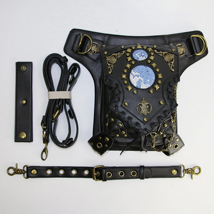 Multi-Wear Vintage Studded Snake Motif Body Bag