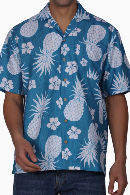 Men's Pineapple Button Down Beach Shirt