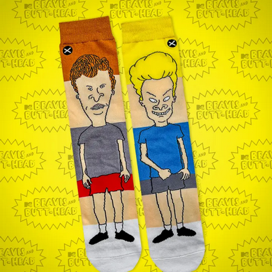 Mens Beavis & Butthead 360 Straight Crew Socks