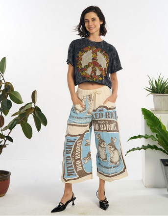 Women's Vintage Printed Sack Polazzo Pants