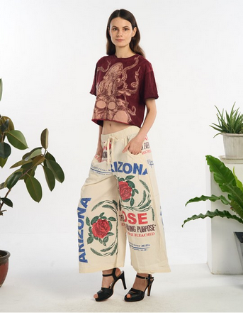 Women's Vintage Printed Sack Polazzo Pants