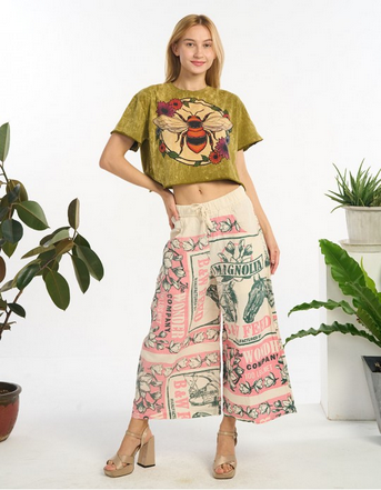 Women's Vintage Printed Sack Polazzo Pants