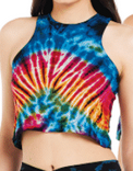 Women's Rayon Spandex Tie-Dye Classic Flat Crop Top