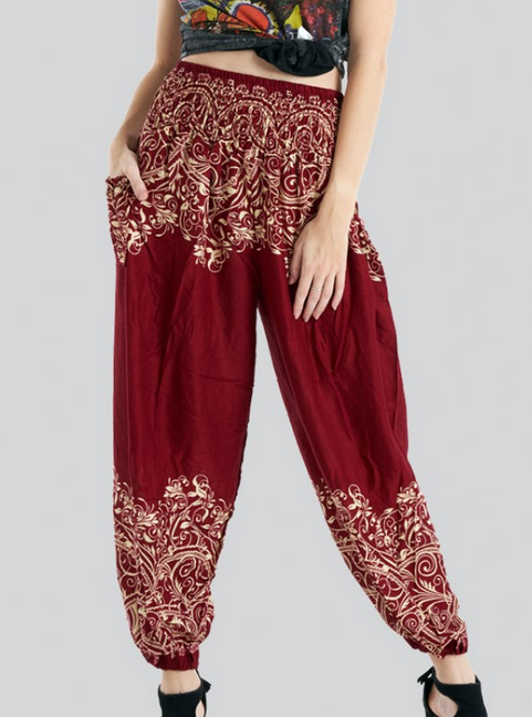 Women's Rayon Classic Solid Color Elastic Harem Pants