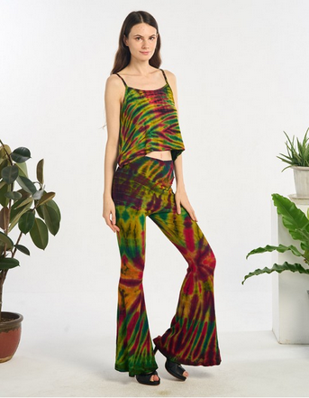 Women's Tie-Dye Flowy Ribbed Tank Top