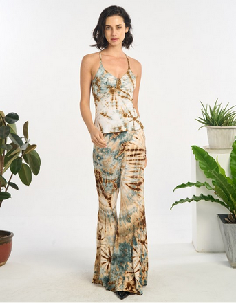 Women's Spandex Tie-Dye Sexy Back Tank Top