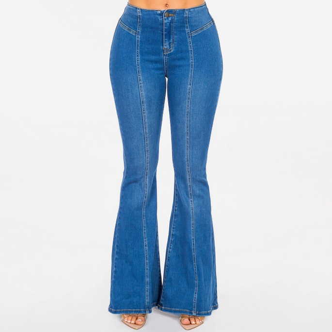 Women's Classic High-Waist Denim Flare Jeans
