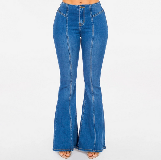 Women's Classic High-Waist Denim Flare Jeans