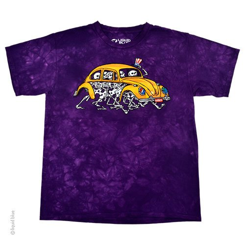Men's Grateful Dead Tie-Dye Dead Crossing Bug Trucking Skeletons T-Shirt