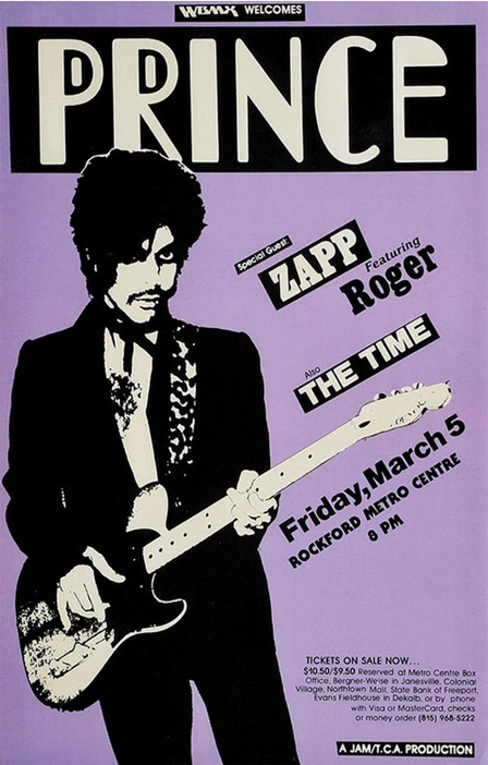 Prince & The Time Rockford IL 1982 Art Print