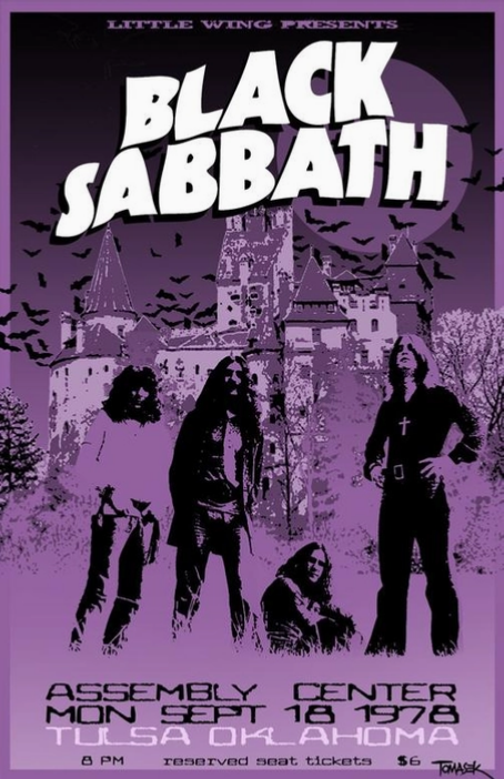 Black Sabbath Tulsa OK 1978 Art Print
