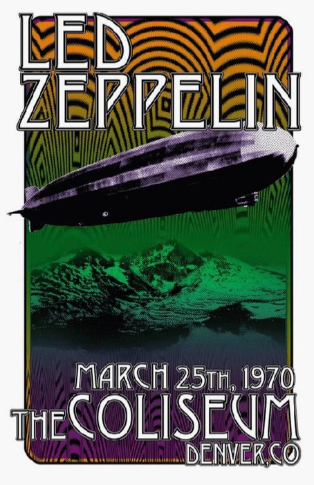 Led Zeppelin Denver 1970 Art Print