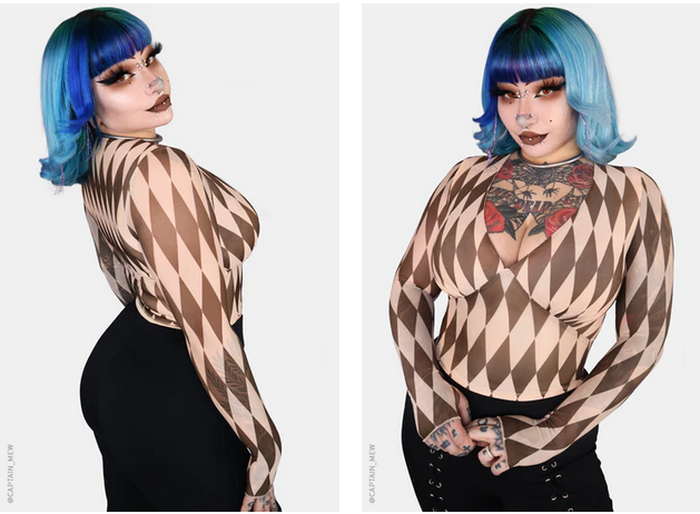Women's Harlequin V-Neck Top