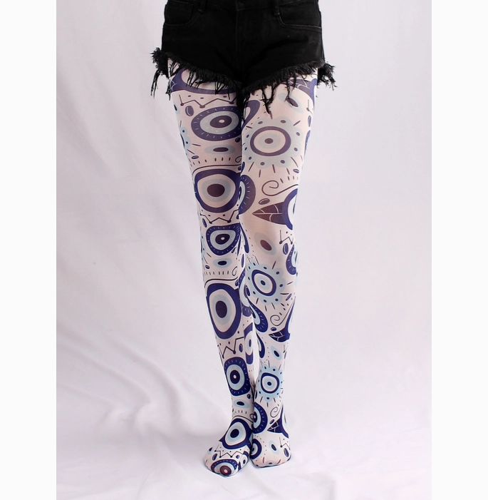 Women Fashion Creative Evil Eye Printed Pantyhose