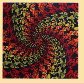 Grateful Dead Wood Spiral Dancing Bears Bandana