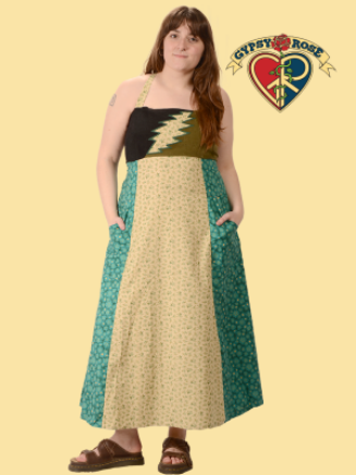 Women's Grateful Dead Bolt Cord and Calico Open Back Dress