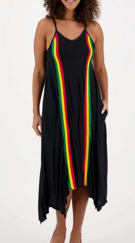 Women's Rasta V-Neck Strap-Back Dress