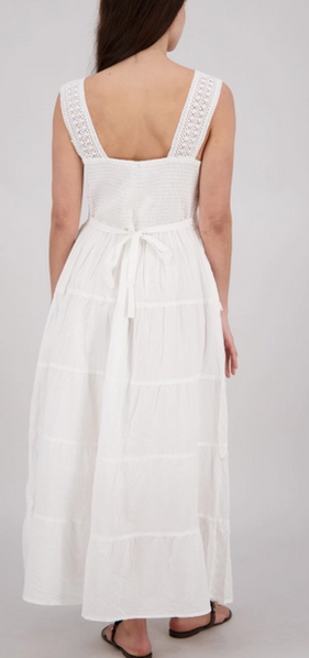 Women's Cotton Classic All-White Long Strap Dress