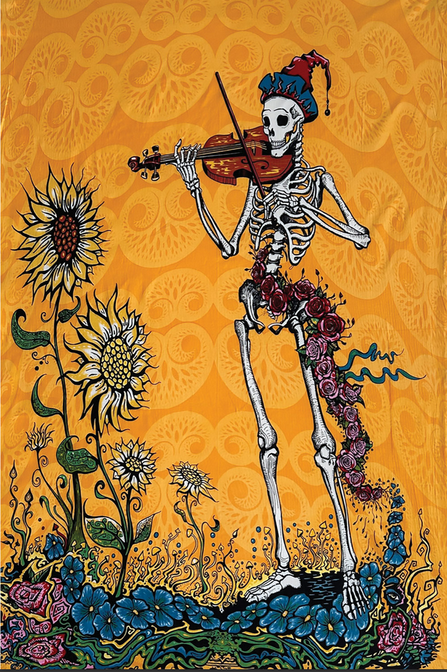 Mike Dubois Let It Grow Skeleton Tapestry