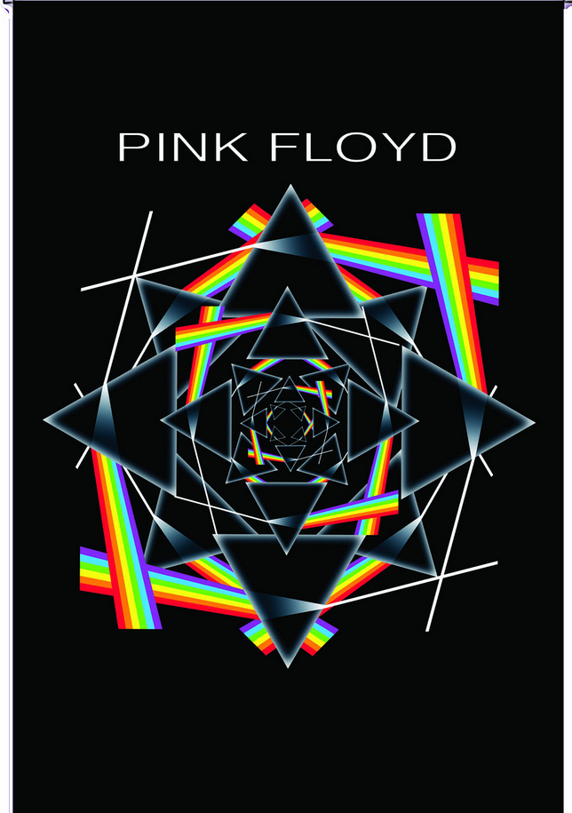 Pink Floyd Black Rainbow Prism Tapestry