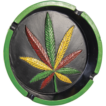 Big Rasta Leaf Circle Ashtray