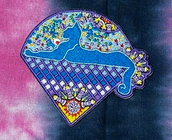 Blue & Purple Stained Glass Cats Under The Stars Patch