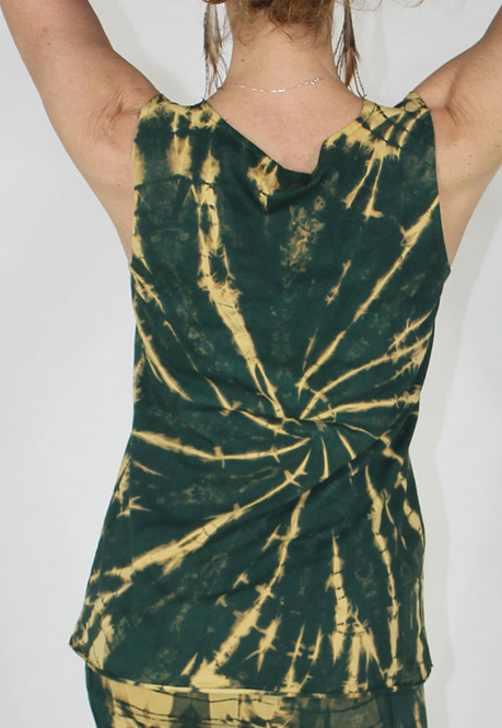 Women's Cotton Lycra Tie-Dye Grateful Dead Peace Sign Tank Top