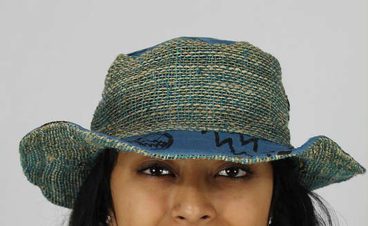 Cotton Hemp Grateful Dead Symbols All Over Wide-Brim Hat